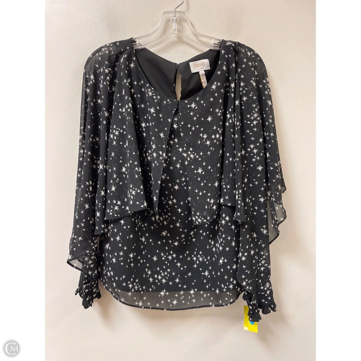 Top Long Sleeve By Laundry In Black & White, Size: S