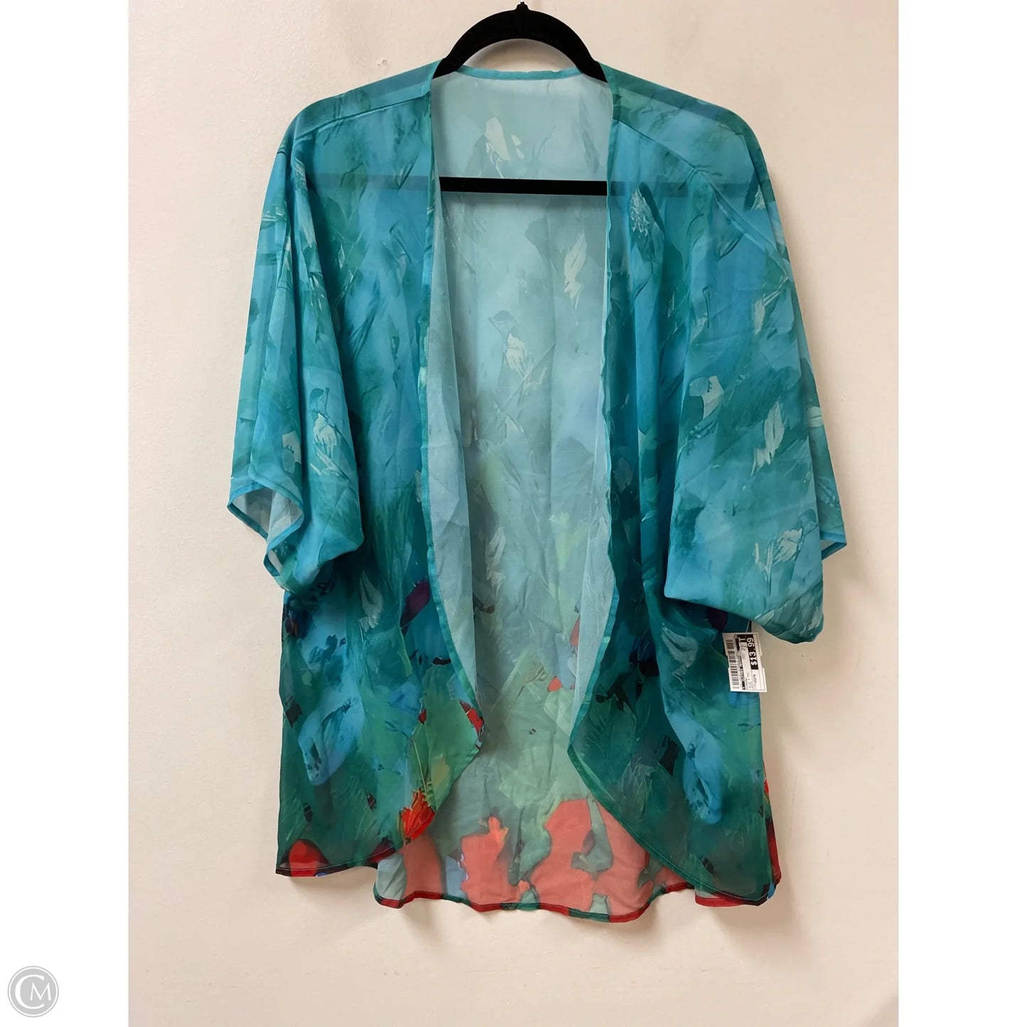 Kimono By Clothes Mentor In Blue & Red, Size: Osfm
