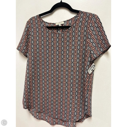 Top Short Sleeve By Pleione In Blue & Pink, Size: S