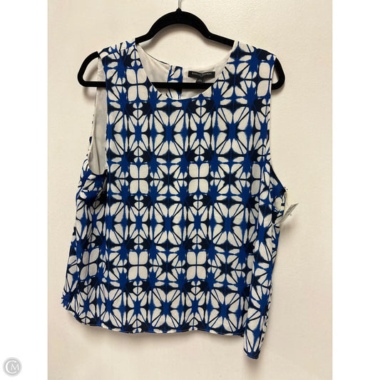 Top Sleeveless By Banana Republic In Blue & White, Size: Xl