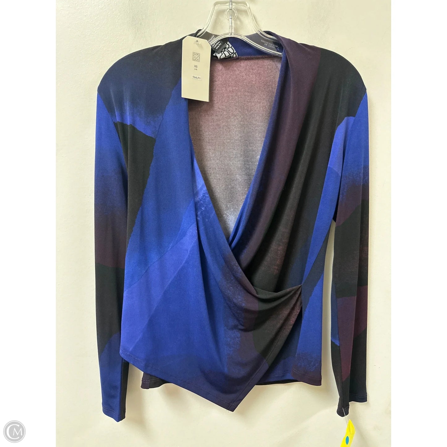Top Long Sleeve By Clara Sun Woo In Black & Blue, Size: Xs