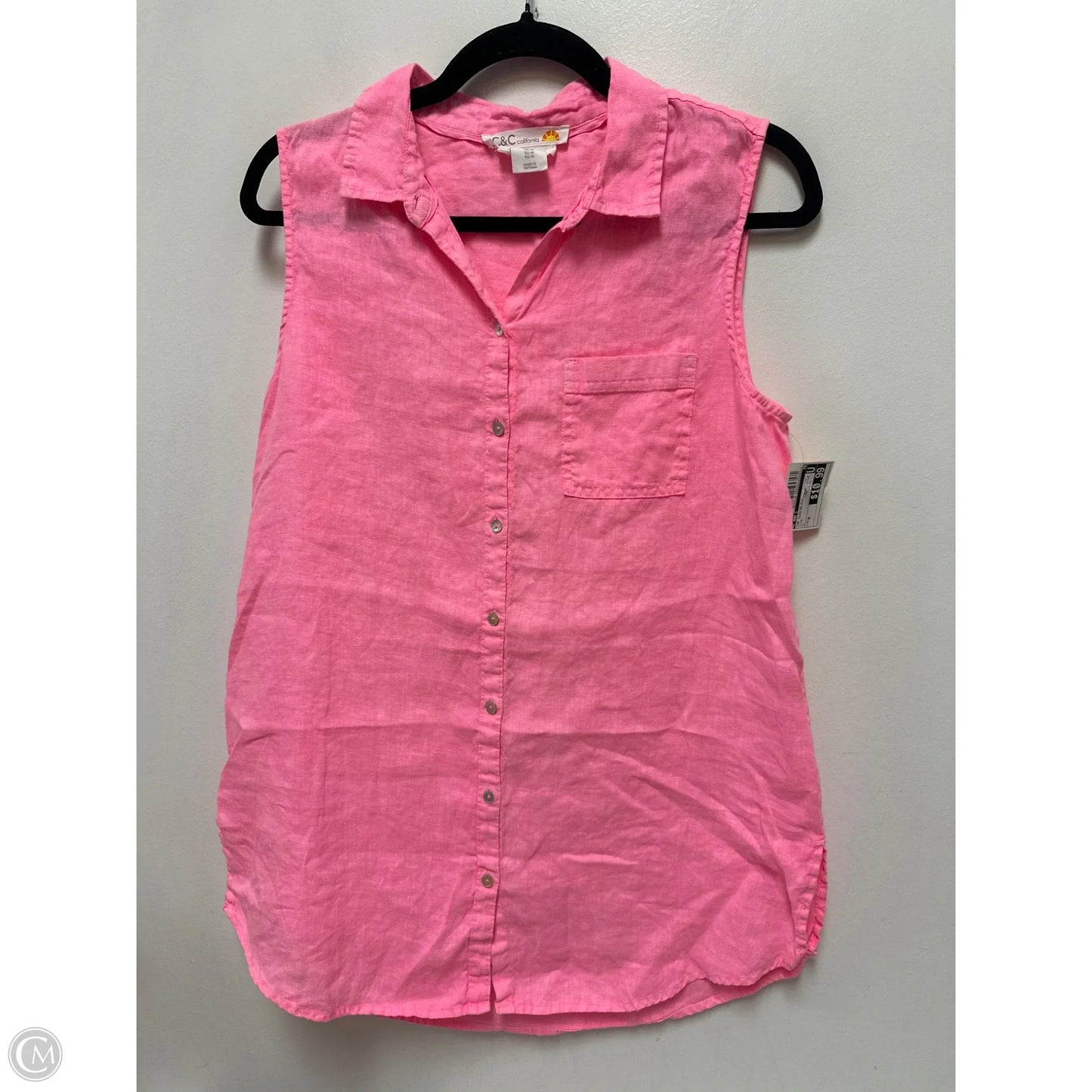 Top Sleeveless By C And C In Pink, Size: M
