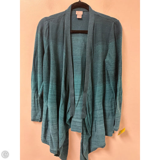 Sweater Cardigan By Chicos In Teal, Size: L