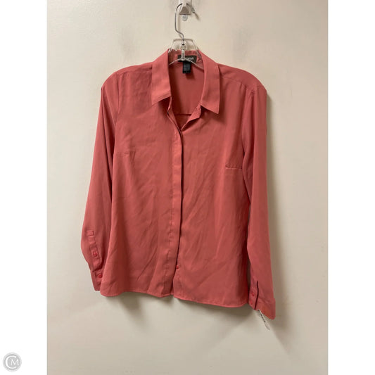 Blouse Long Sleeve By Express In Pink, Size: S