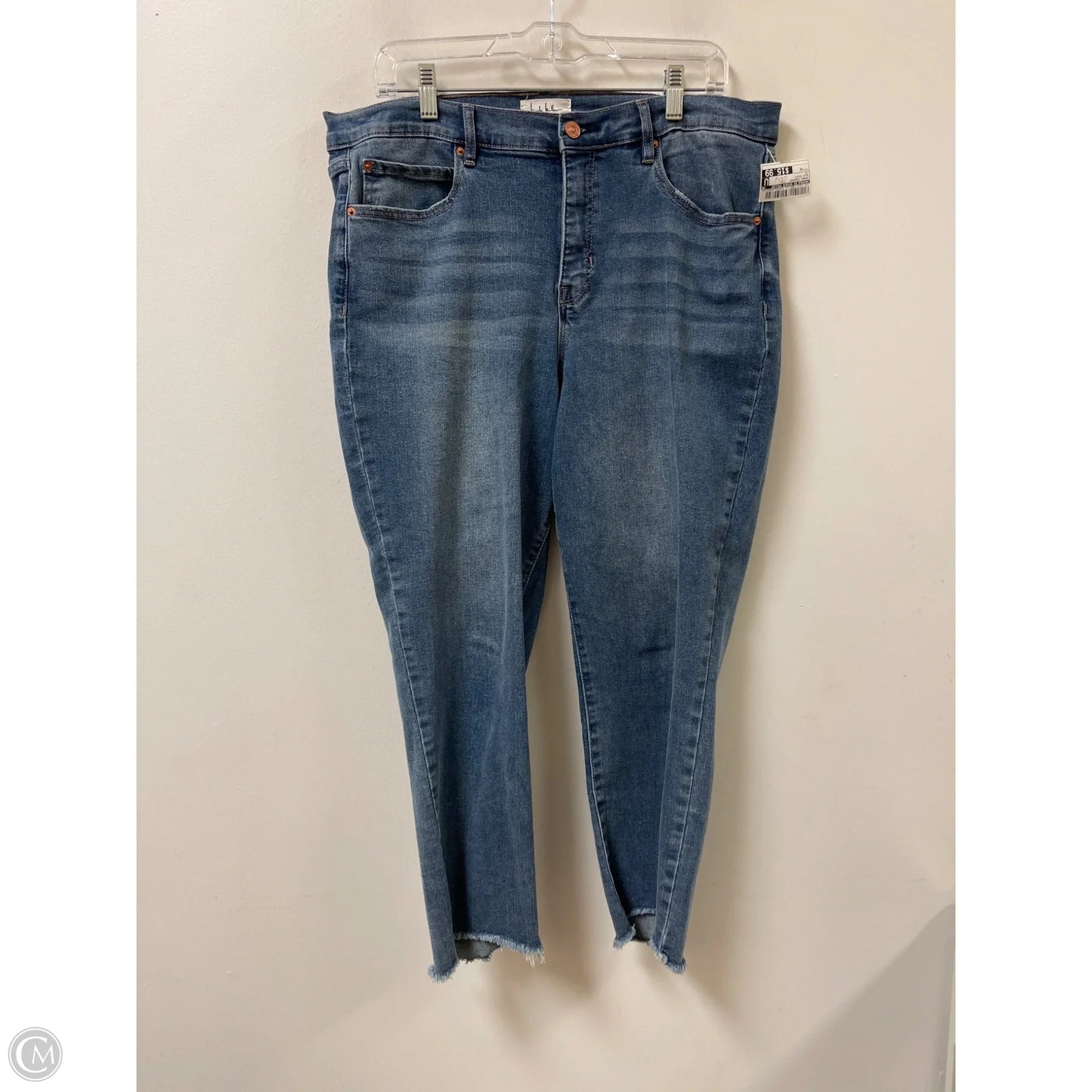Jeans Cropped By Nicole By Nicole Miller In Blue Denim, Size: 16