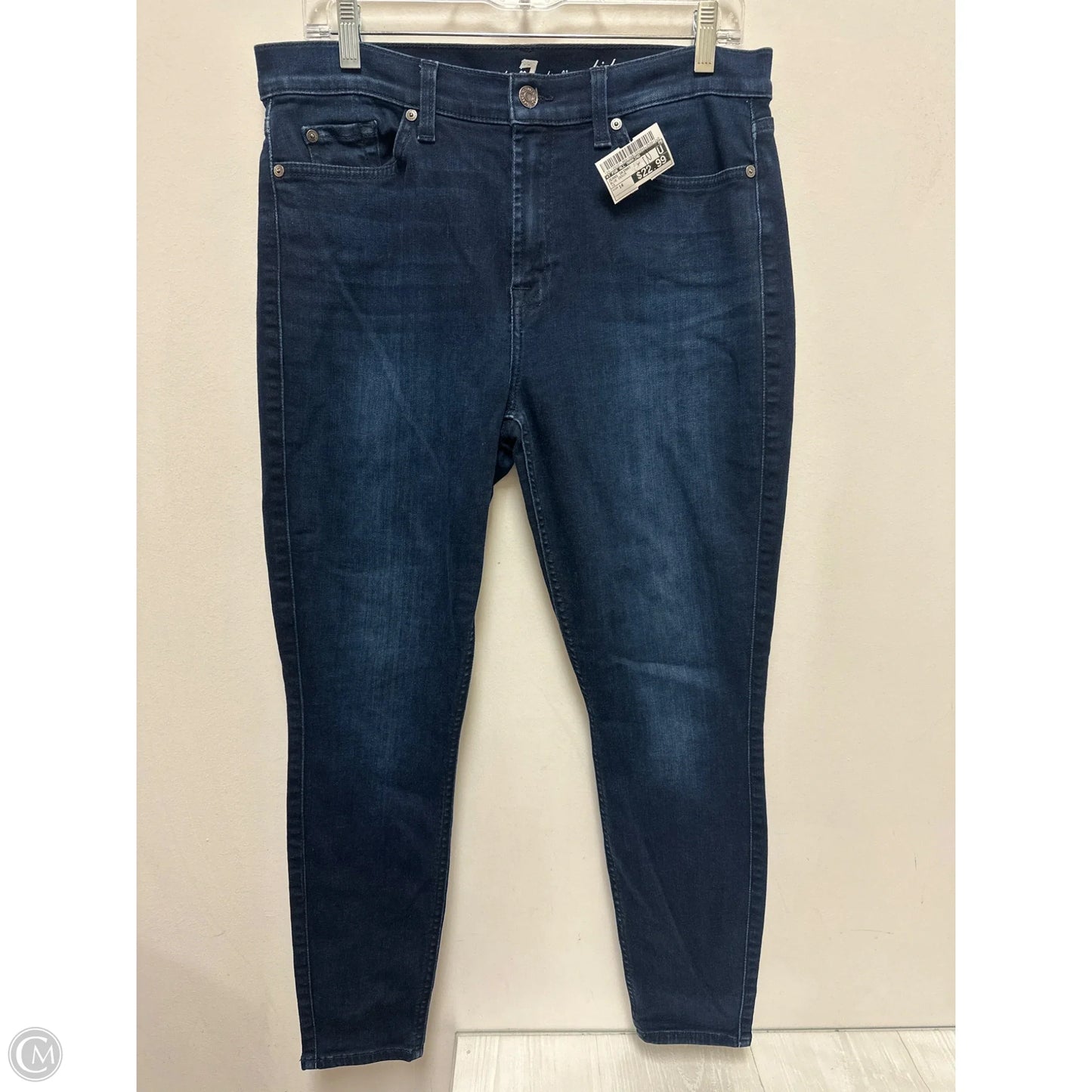 Jeans Skinny By 7 For All Mankind In Blue Denim, Size: 14