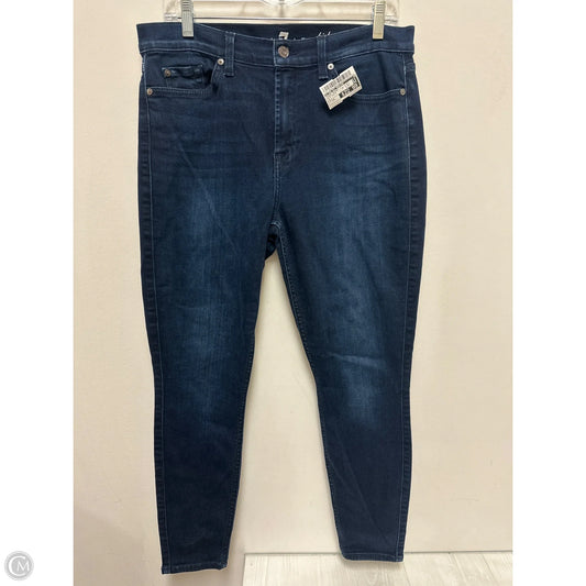 Jeans Skinny By 7 For All Mankind In Blue Denim, Size: 14