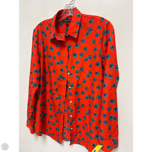 Blouse Long Sleeve By Banana Republic In Red, Size: S