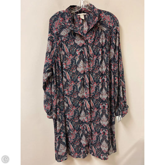 Dress Casual Midi By H&m In Blue & Red, Size: L