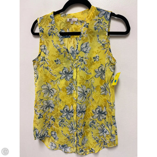 Blouse Sleeveless By Kut In Yellow, Size: Xs