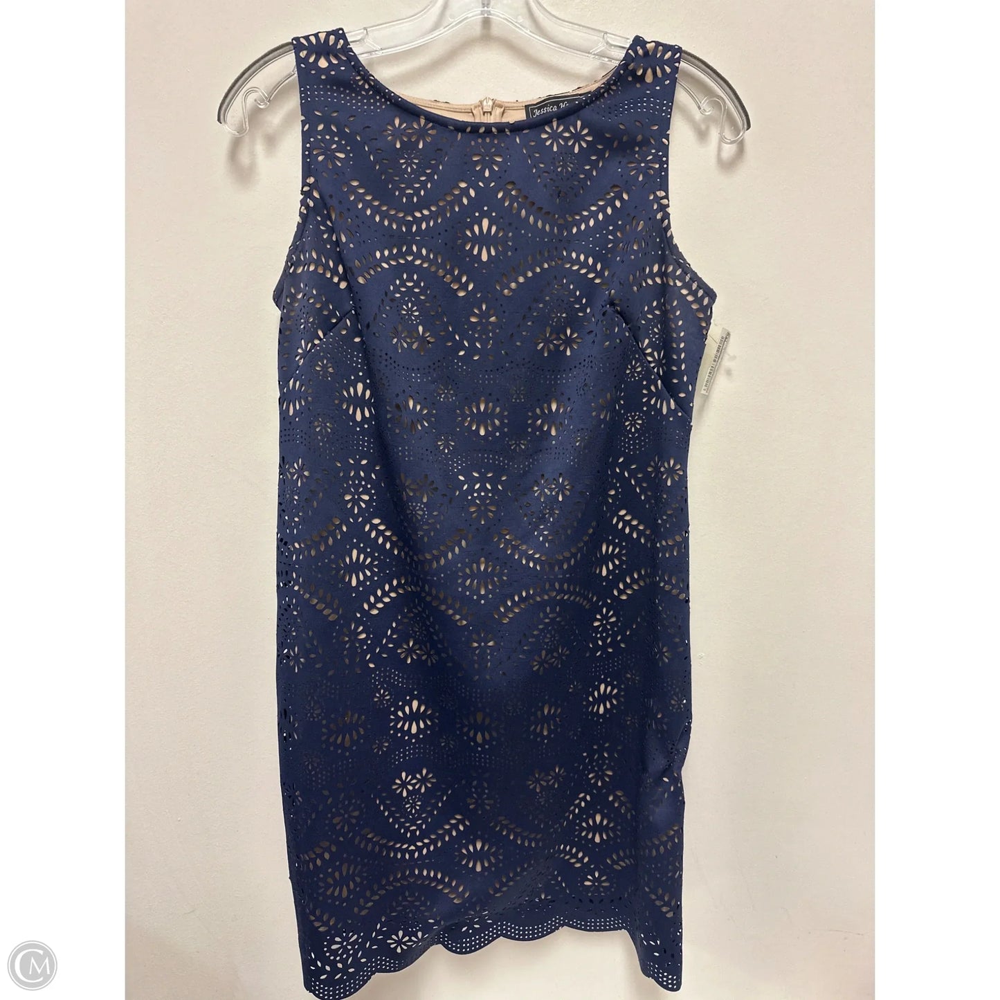 Dress Casual Short By Jessica Howard In Blue & Cream, Size: Mp