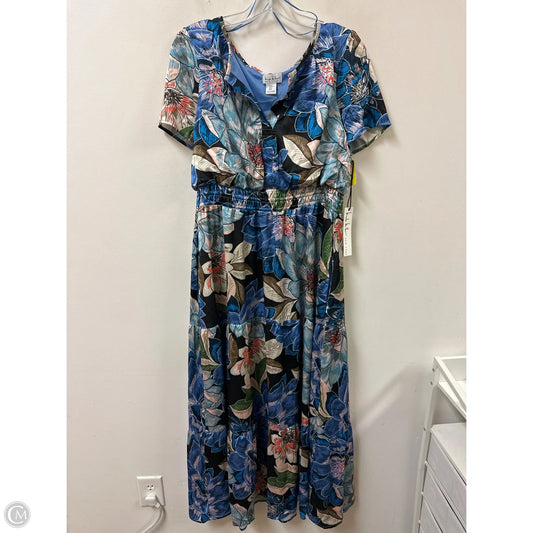 Dress Casual Maxi By Nicole By Nicole Miller In Floral Print, Size: Xl