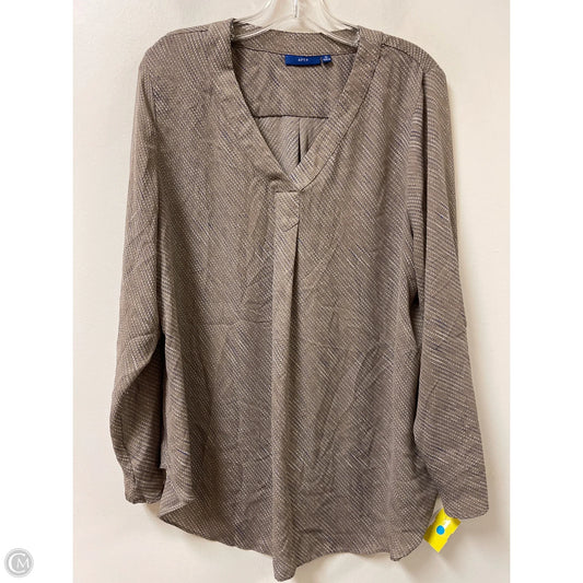 Top Long Sleeve By Apt 9 In Brown, Size: Xl