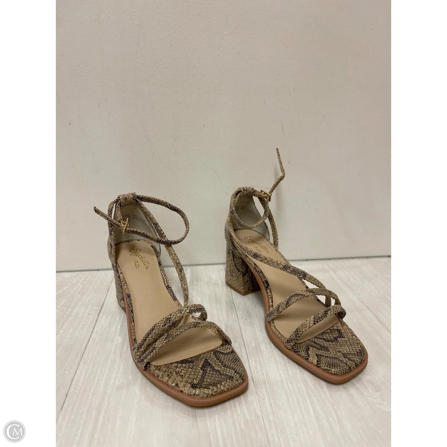 Sandals Heels Block By Seychelles In Snakeskin Print, Size: 8