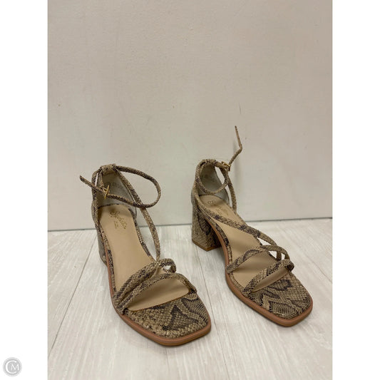 Sandals Heels Block By Seychelles In Snakeskin Print, Size: 8