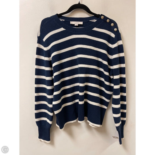Sweater By Loft In Blue & White, Size: Xl