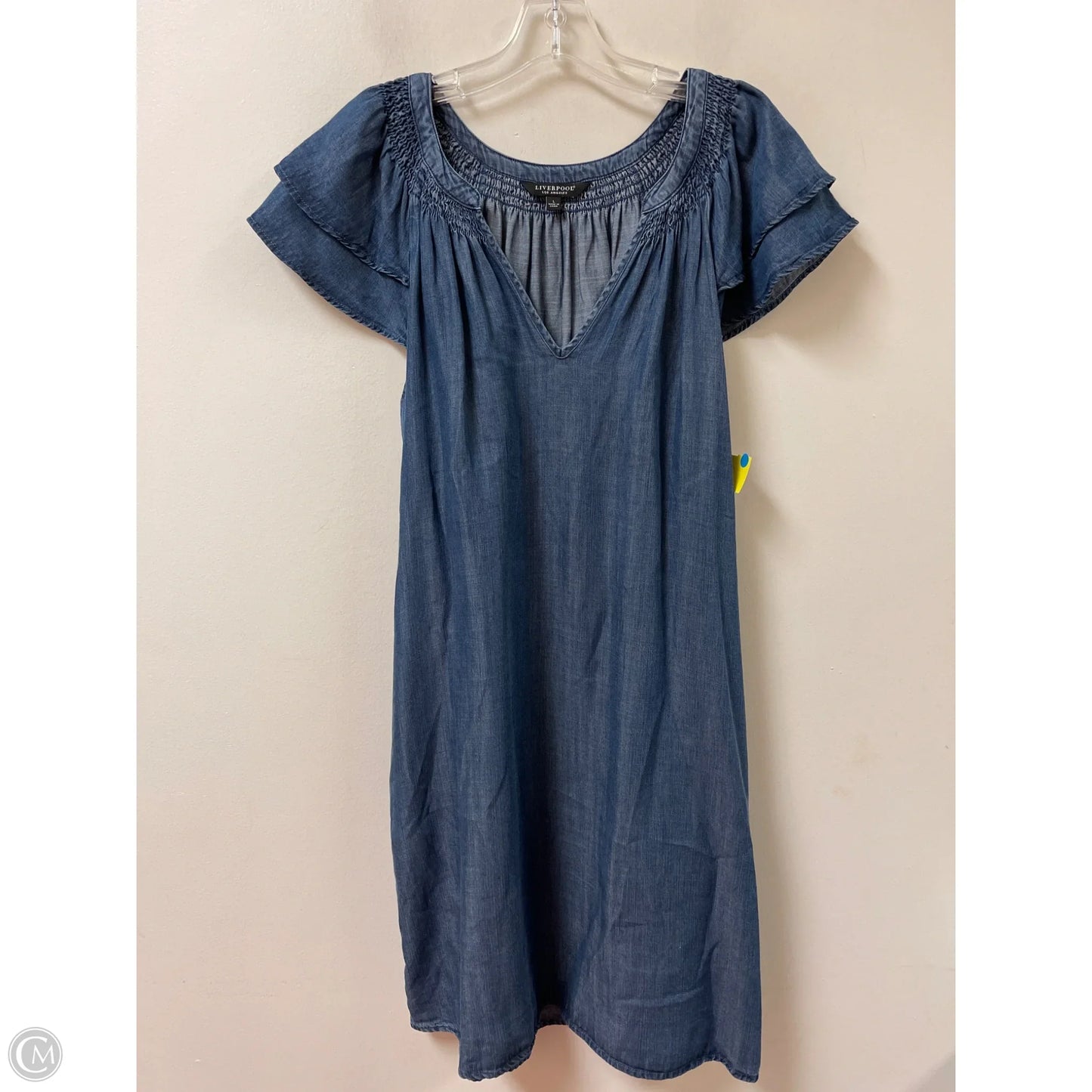 Dress Casual Short By Liverpool In Blue Denim, Size: L