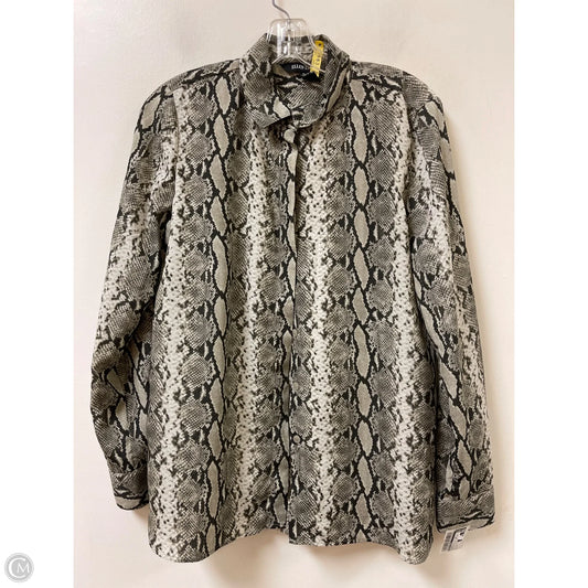 Blouse Long Sleeve By Ellen Tracy In Snakeskin Print, Size: S