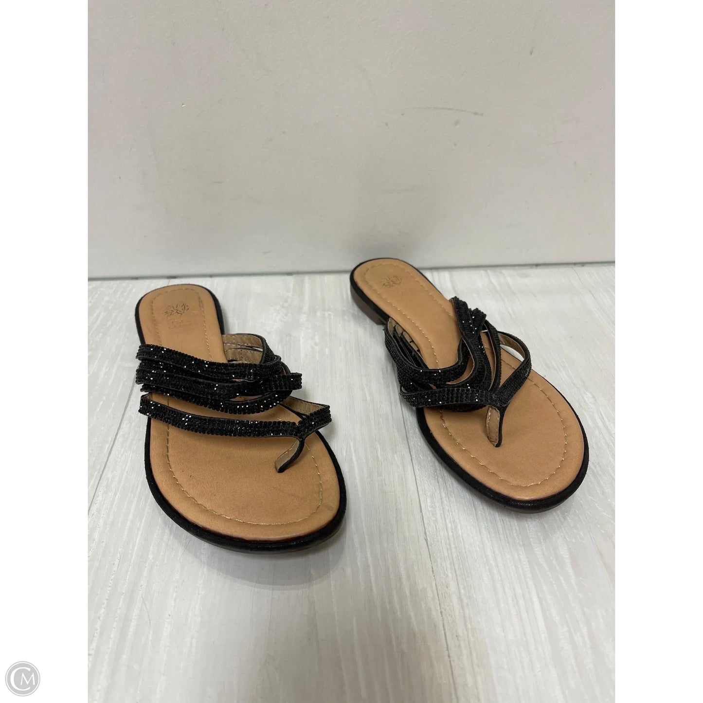 Sandals Flip Flops By Clothes Mentor In Black, Size: 8