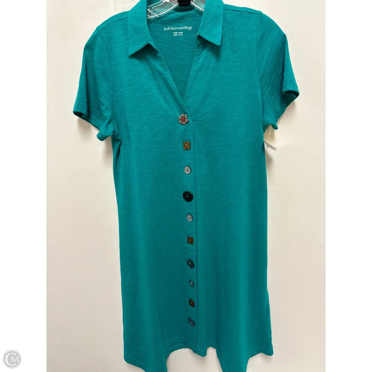 Dress Casual Short By Soft Surroundings In Teal, Size: Sp