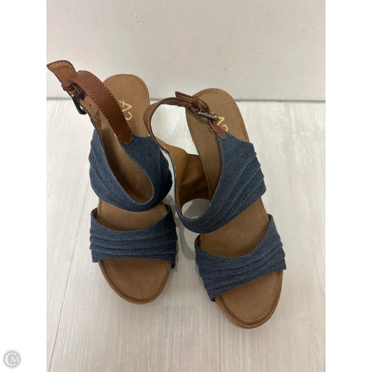 Sandals Heels Wedge By Aerosoles In Blue, Size: 9