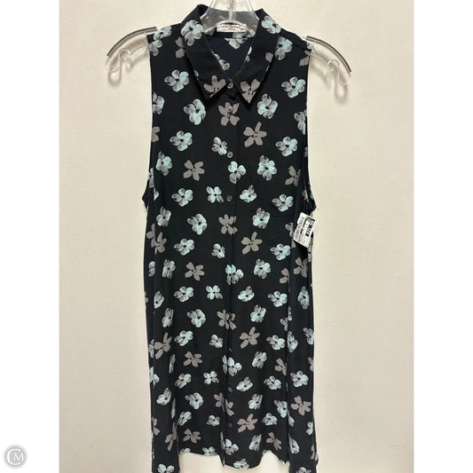 Dress Casual Short By Equipment In Black & Blue, Size: M