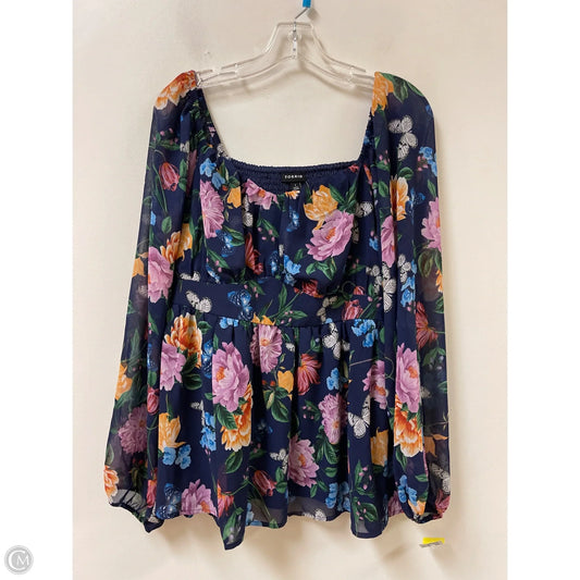Top Long Sleeve By Torrid In Blue, Size: 1x