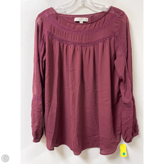 Top Long Sleeve By Loft In Red, Size: S