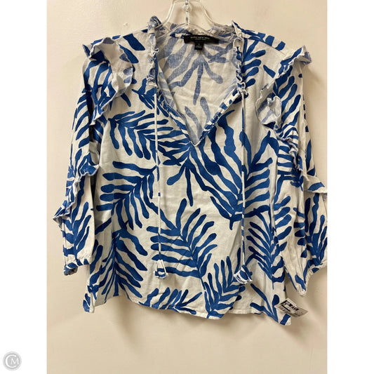 Top Long Sleeve By Marc New York In Blue & White, Size: S