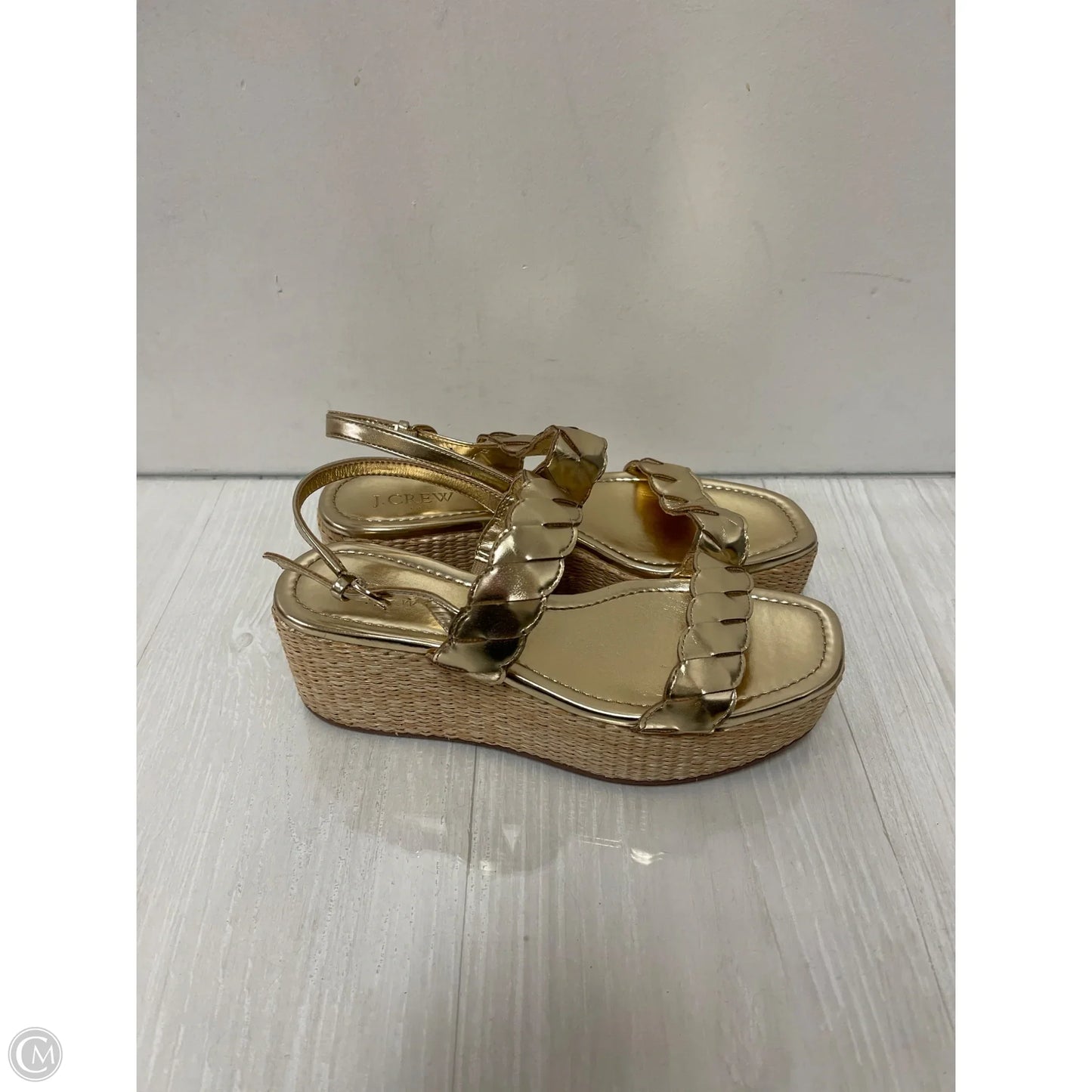 Sandals Heels Wedge By J. Crew In Gold, Size: 7