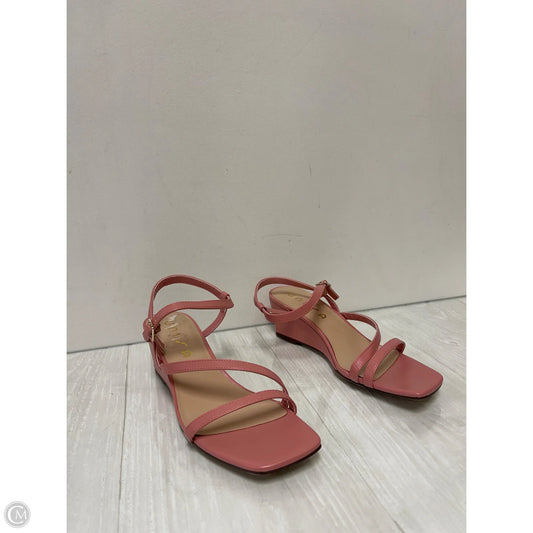 Sandals Heels Wedge By Unisa In Pink, Size: 8.5