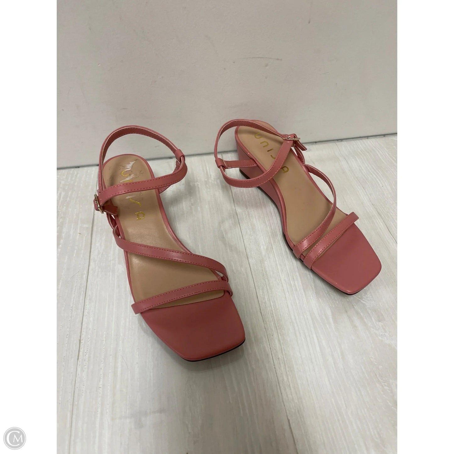 Sandals Heels Wedge By Unisa In Pink, Size: 8.5