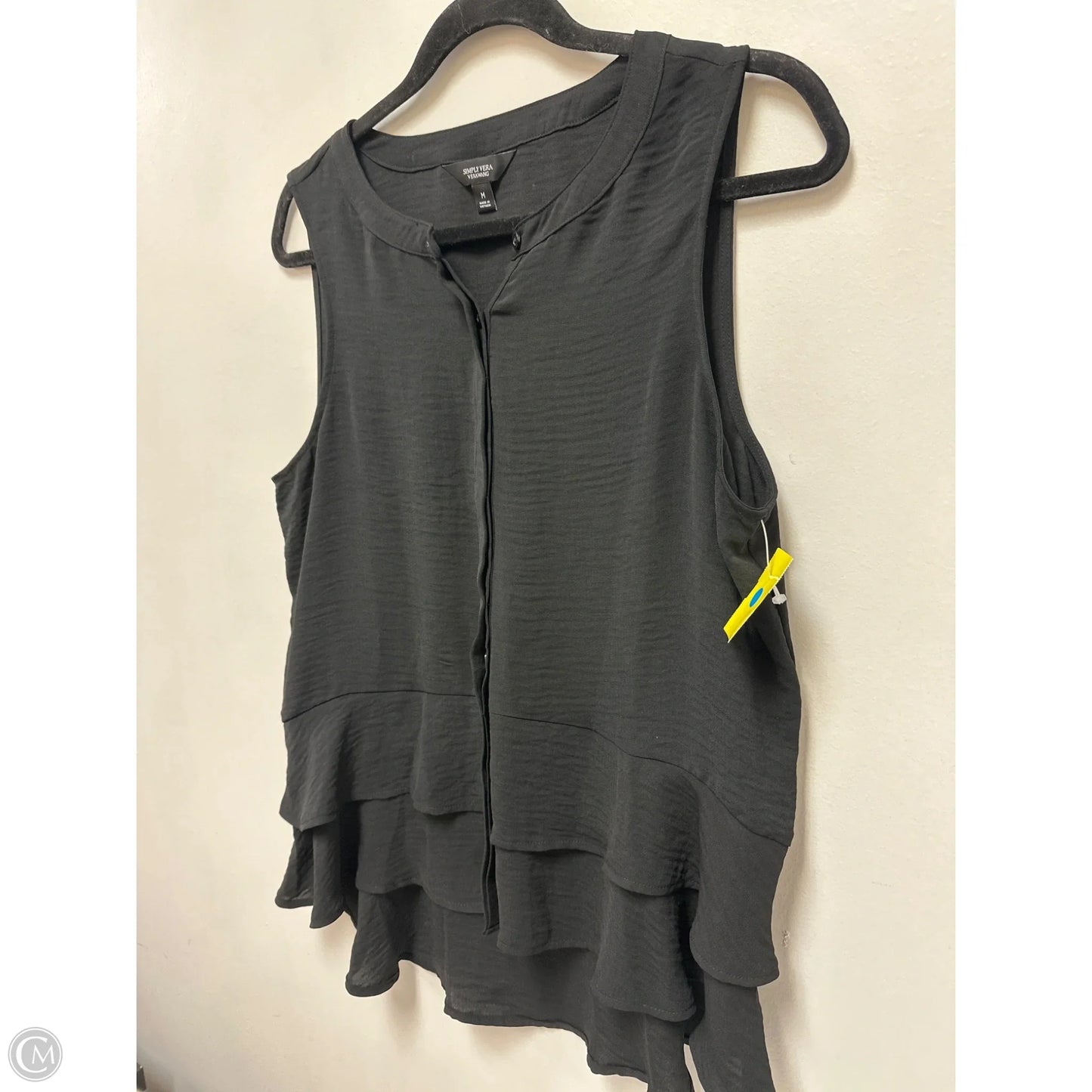 Blouse Sleeveless By Simply Vera In Black, Size: M