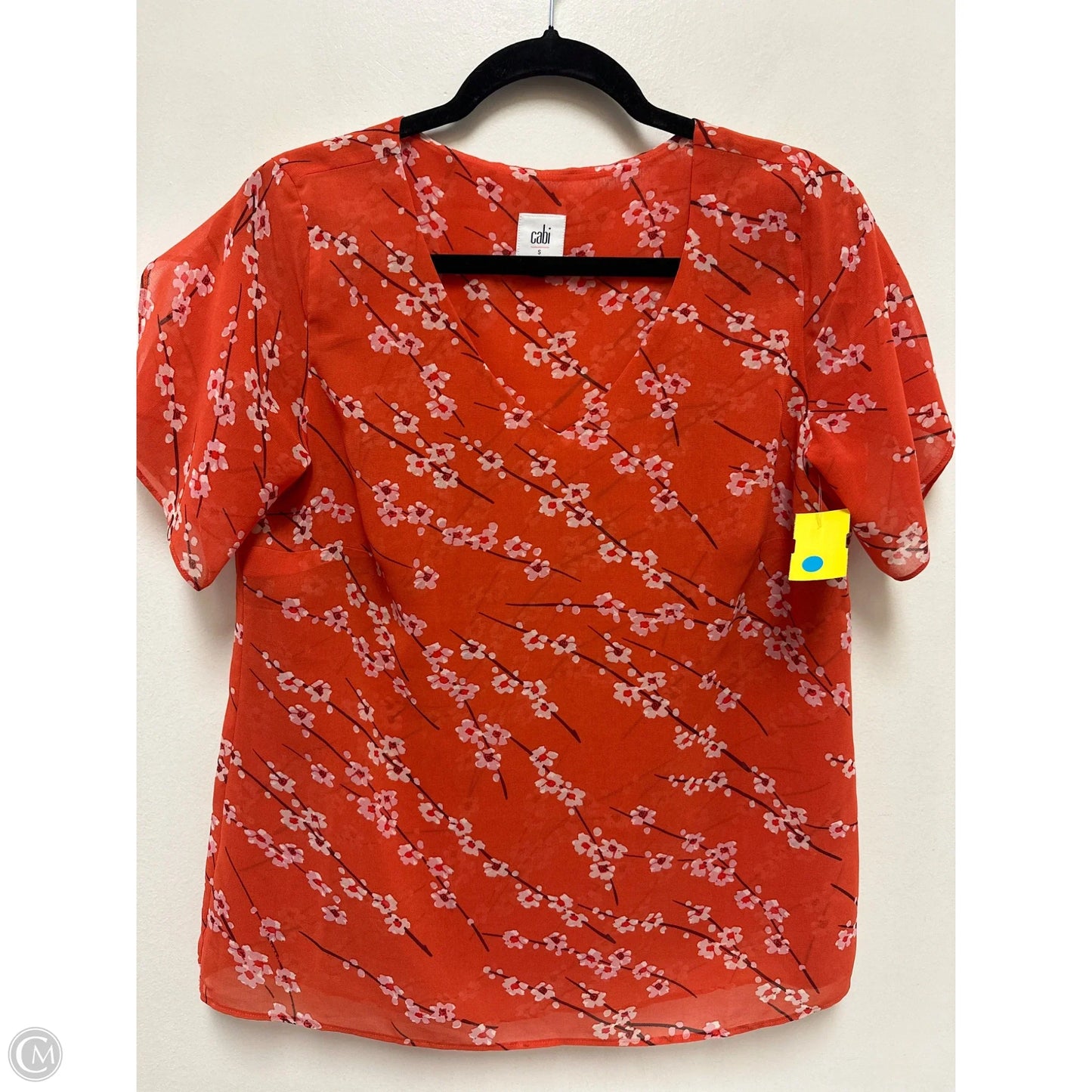 Top Short Sleeve By Cabi In Orange, Size: S