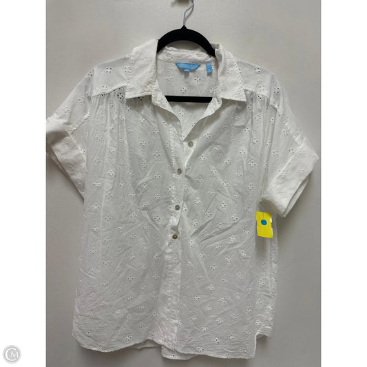 Blouse Short Sleeve By Draper James In White, Size: L