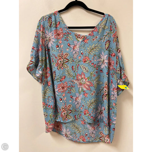 Top Short Sleeve By Loft In Blue, Size: Xl
