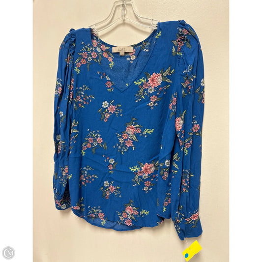 Top Long Sleeve By Loft In Blue, Size: M
