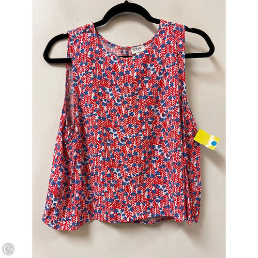 Top Sleeveless By J. Crew In Blue & Red & White, Size: L