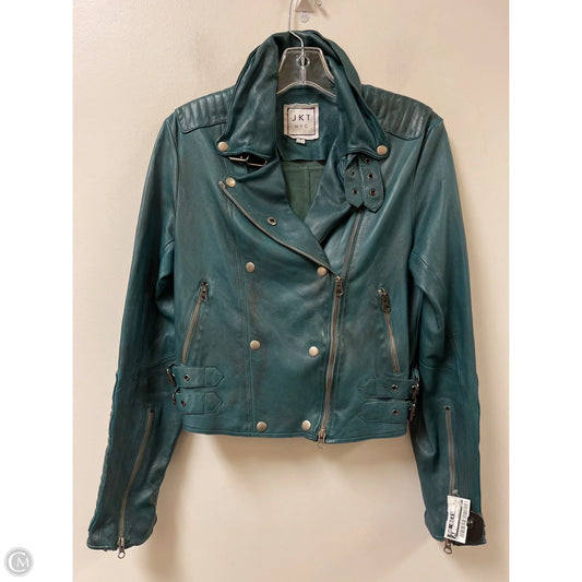 Jacket Leather By Cma In Teal, Size: S