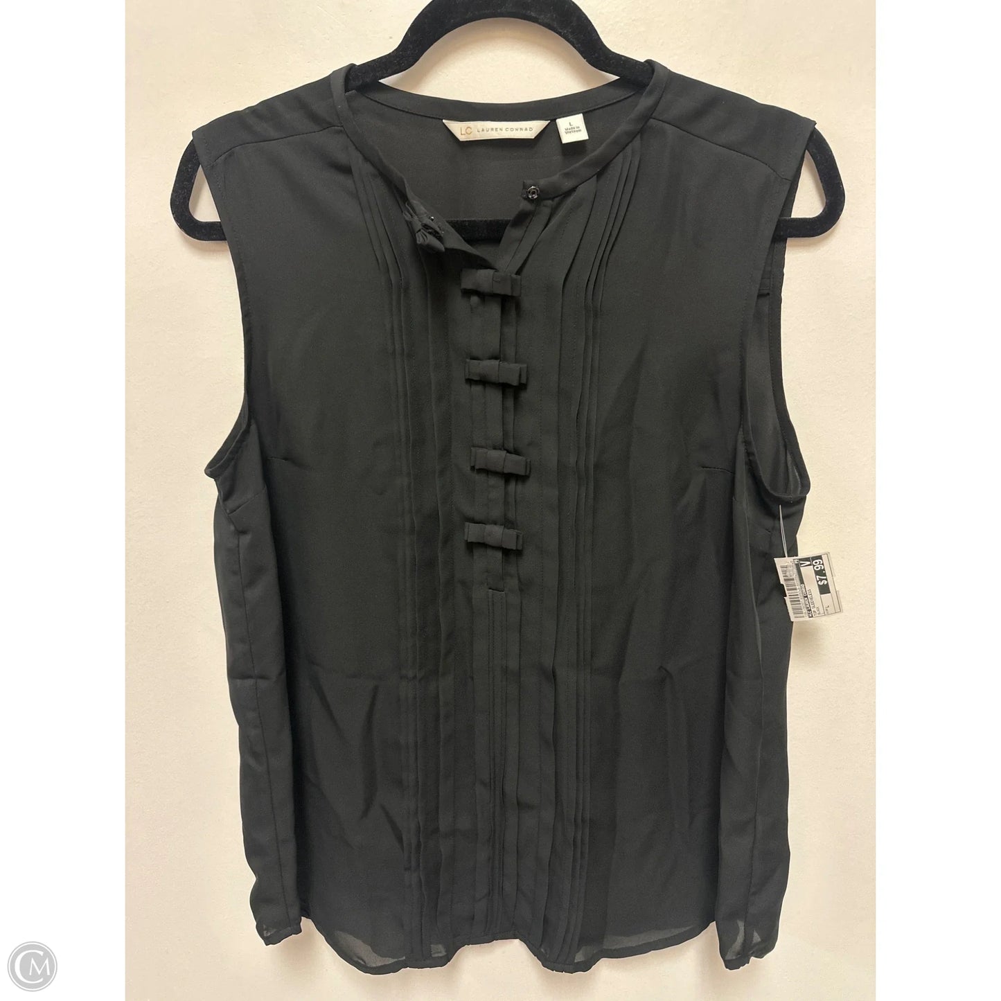 Top Sleeveless By Lc Lauren Conrad In Black, Size: L
