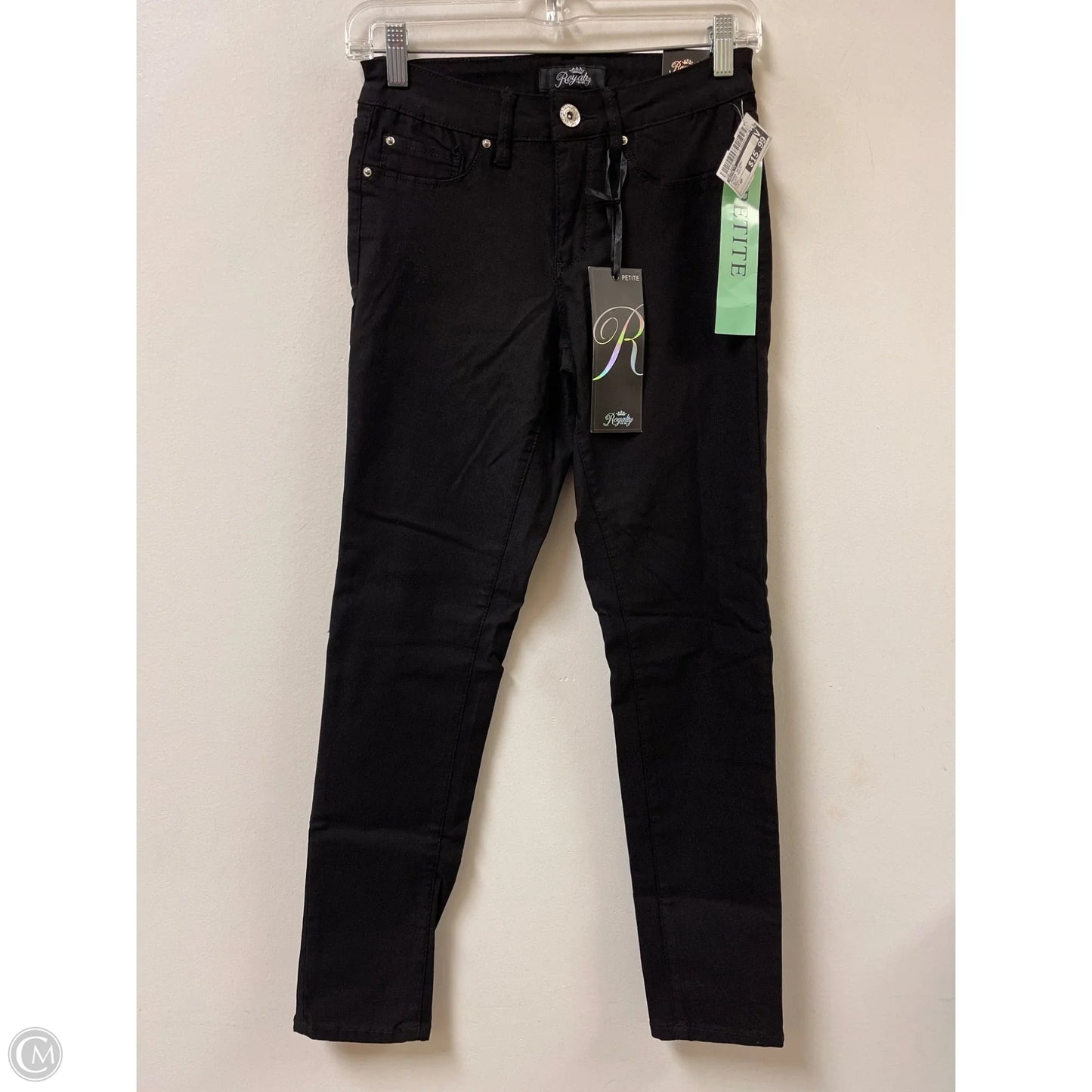 Jeans Skinny By Royalty In Black Denim, Size: 8p