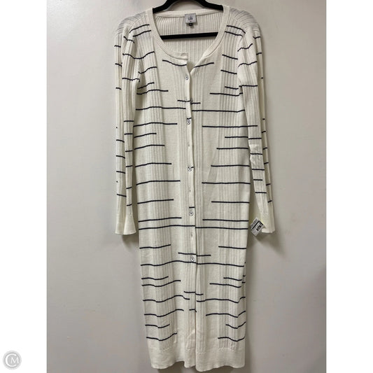 Sweater Cardigan By Cabi In Striped Pattern, Size: Xs