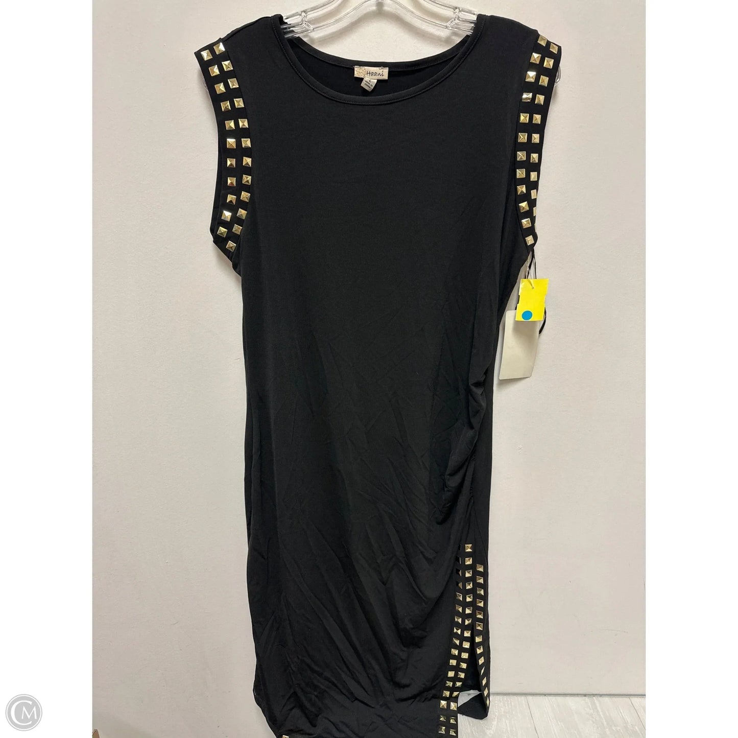 Dress Casual Midi By Haani In Black & Gold, Size: L