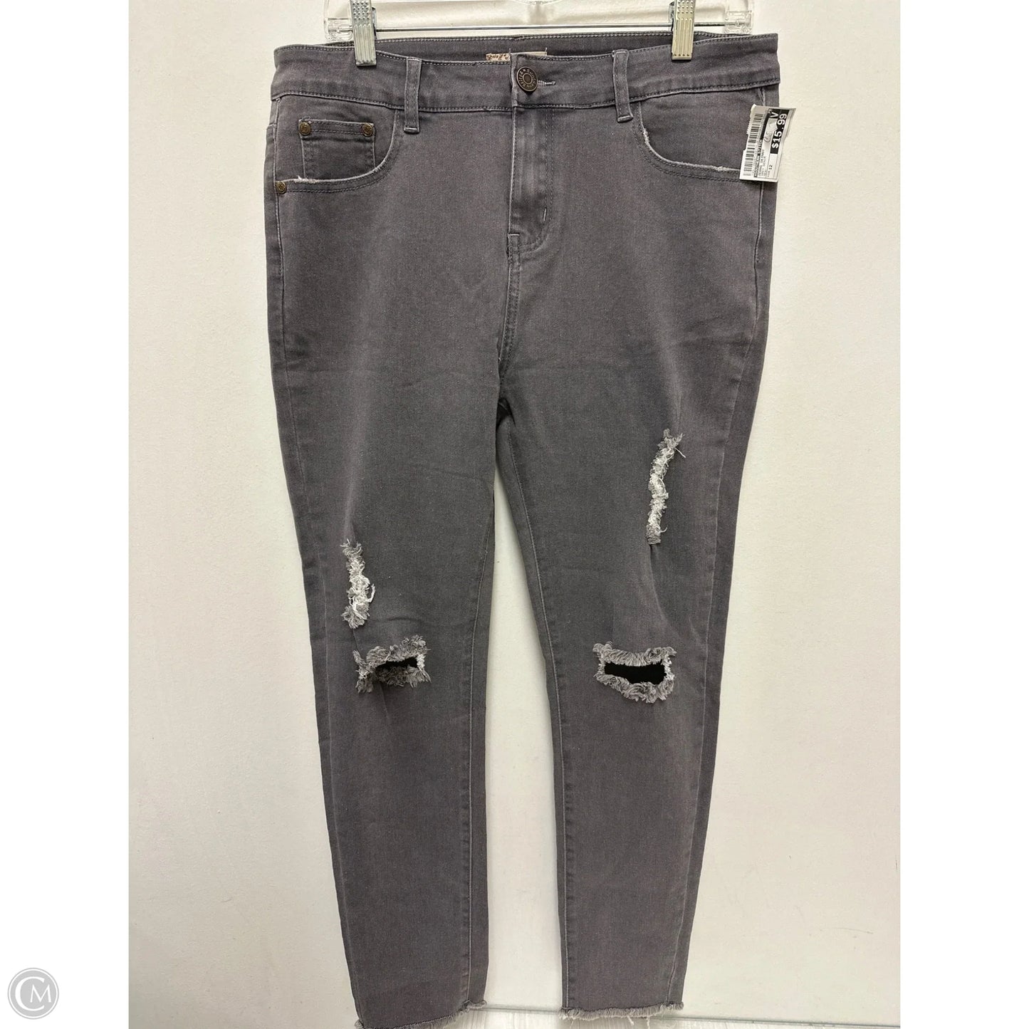 Jeans Skinny By Southern Stitch In Grey Denim, Size: 12