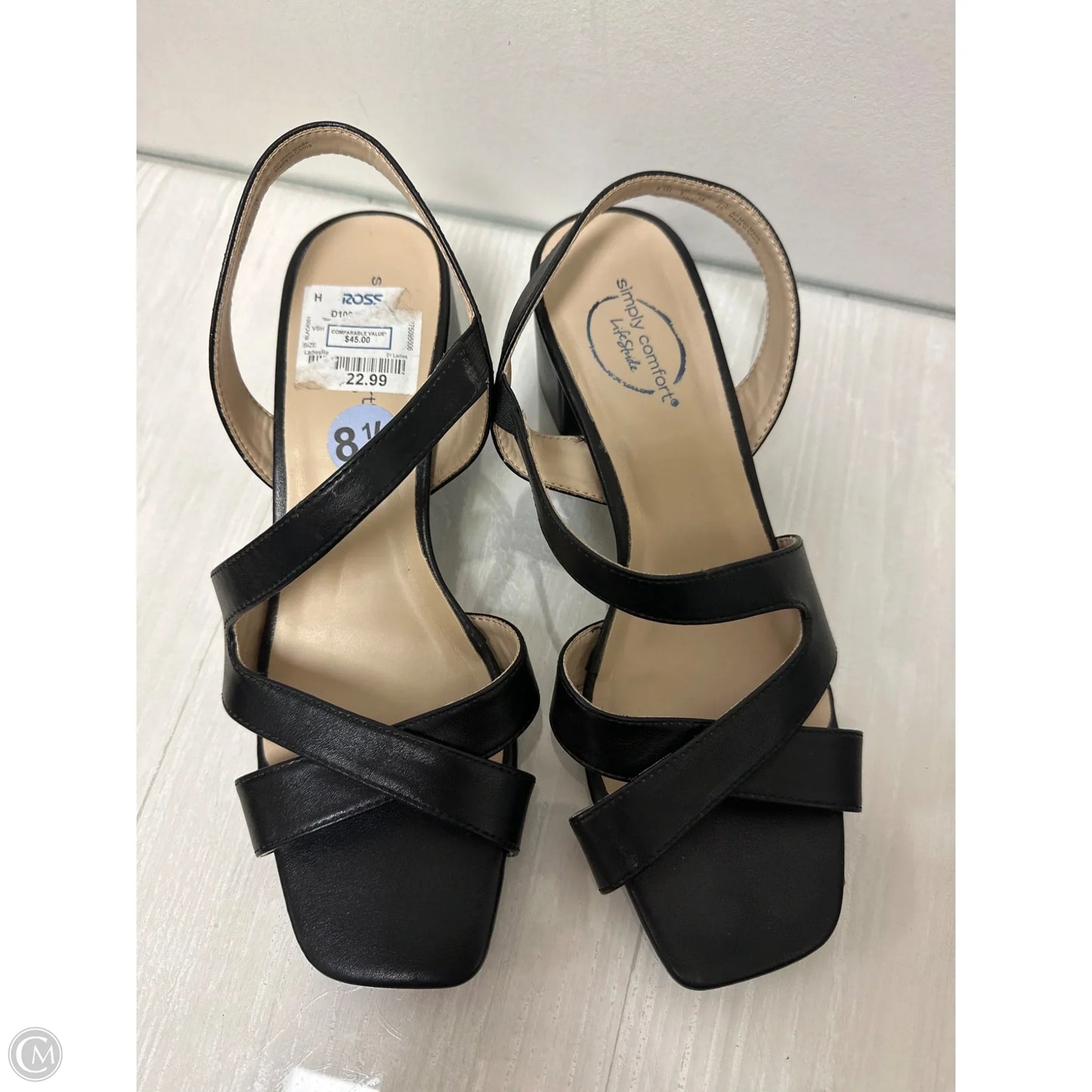 Sandals Heels Block By Life Stride In Black, Size: 8.5
