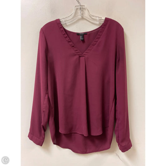 Top Long Sleeve By Forever 21 In Red, Size: M