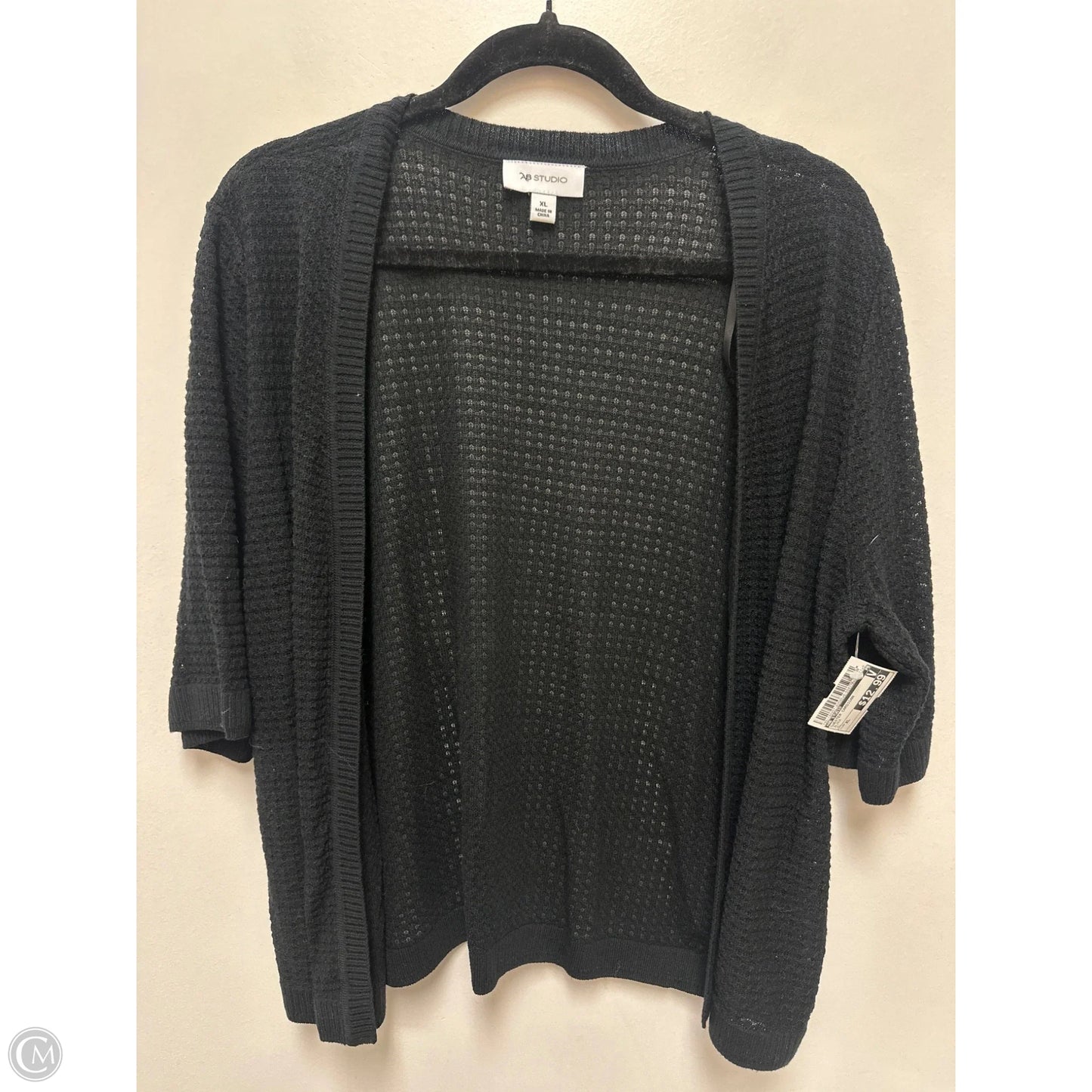 Sweater Cardigan By Ab Studio In Black, Size: Xl