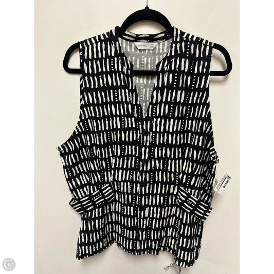 Blouse Sleeveless By Nine West In Black & White, Size: 1x