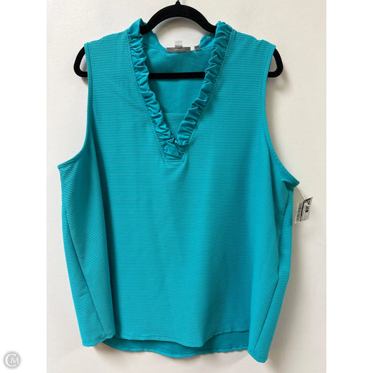 Top Sleeveless By Chicos In Blue, Size: 1x
