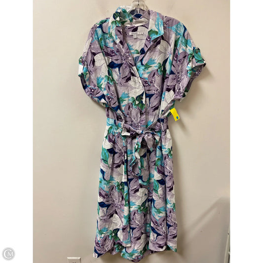 Dress Casual Midi By Chicos In Blue & Purple, Size: 1x